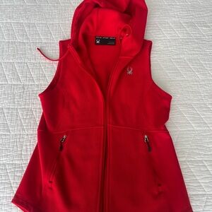 Spyder Bright Red Vest with hoodie